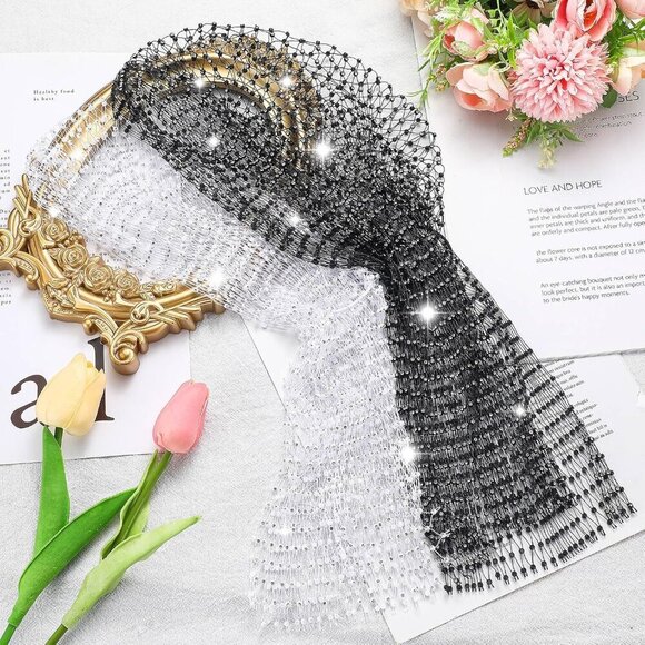 Women\'s Rhinestone Mesh Headbands Set Sparkly Disco Nightclub Headwraps main image 7